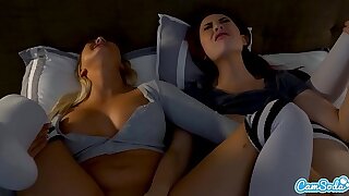 Lesbian Teen Skit Sisters Masturbate  and Touch Each Backup For Real Orgasms